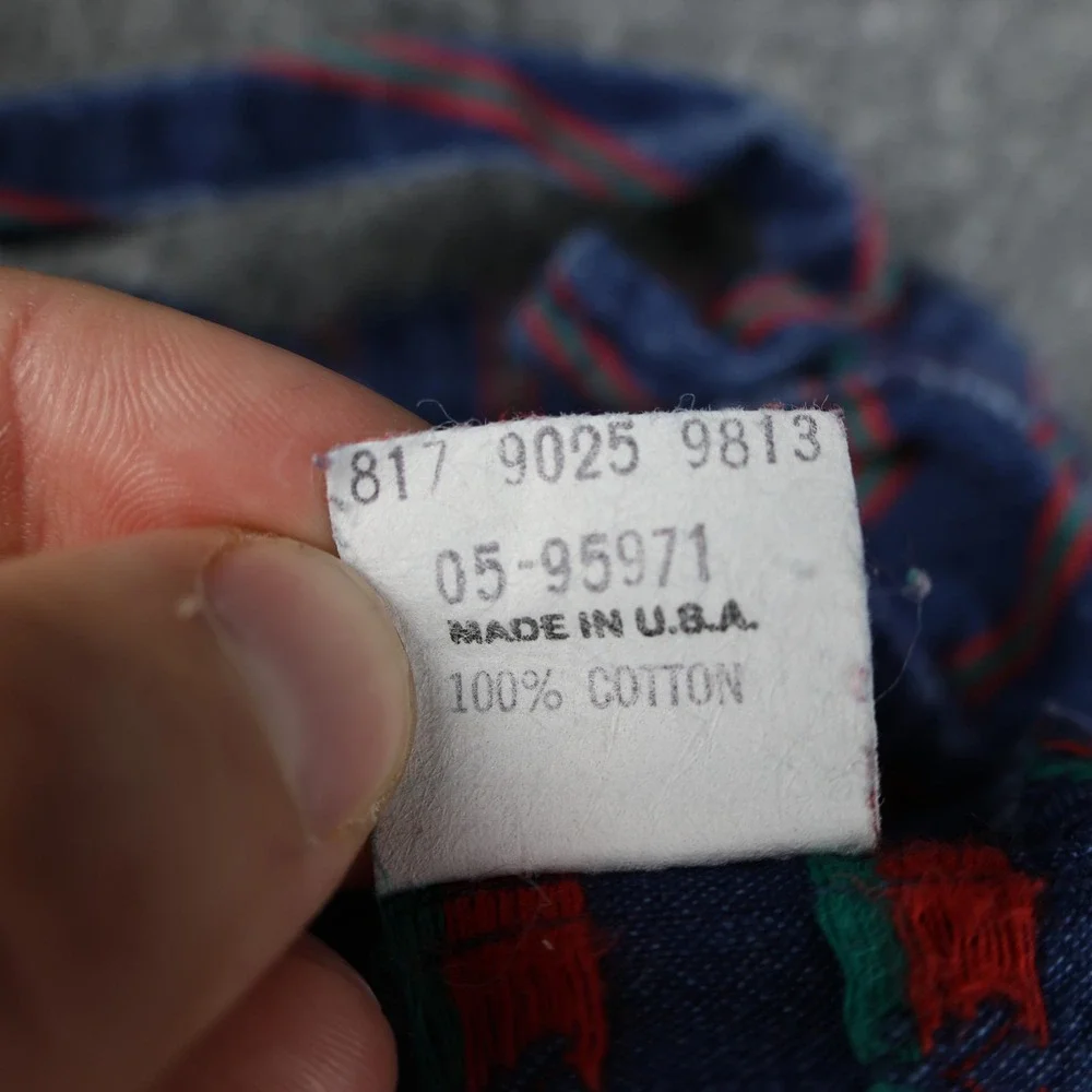 VINTAGE OshKosh B'gosh Overalls Girls 2T Blue Floral Stripe Made‎ USA 90s